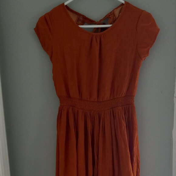 Burnt Orange Elegant Maxi Dress - Picture 1 of 5